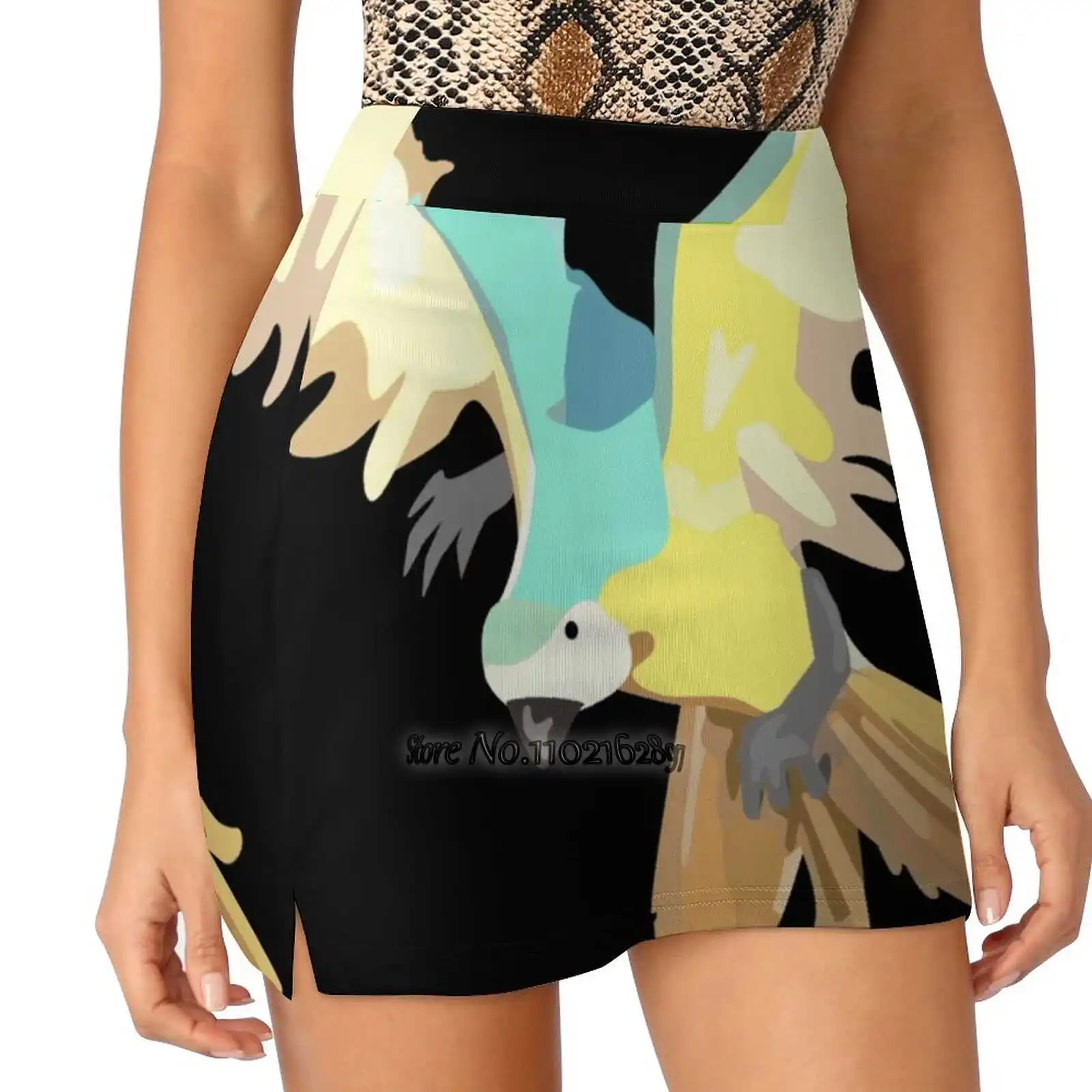 

Parrot In Flight Women'S Summer Fake Two Piece Skirts Casual Sports Beach Skirt Girl Skorts Parrot Parrots Flight Flying