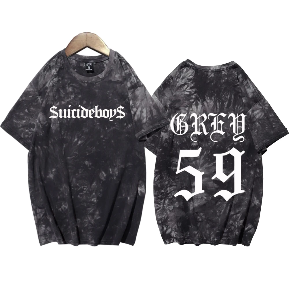 

Suicideboys G59 Rapper Hip Hop Music Shirts Tie Dye Harajuku Round Neck Short Sleeve T-Shirt Fans Gift