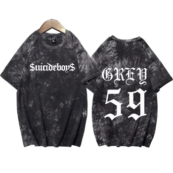 Suicideboys G59 래퍼 힙합 음악 셔츠, 타이 염색 하라주쿠 라운드 넥 반팔 티셔츠, 팬 선물