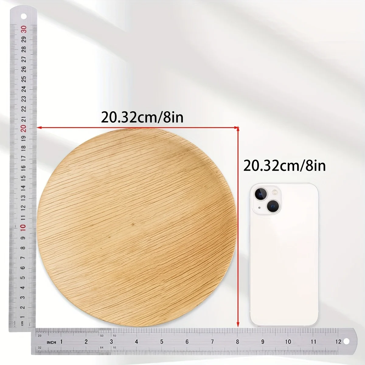 8-inch round palm leaf board party disposable dining plate