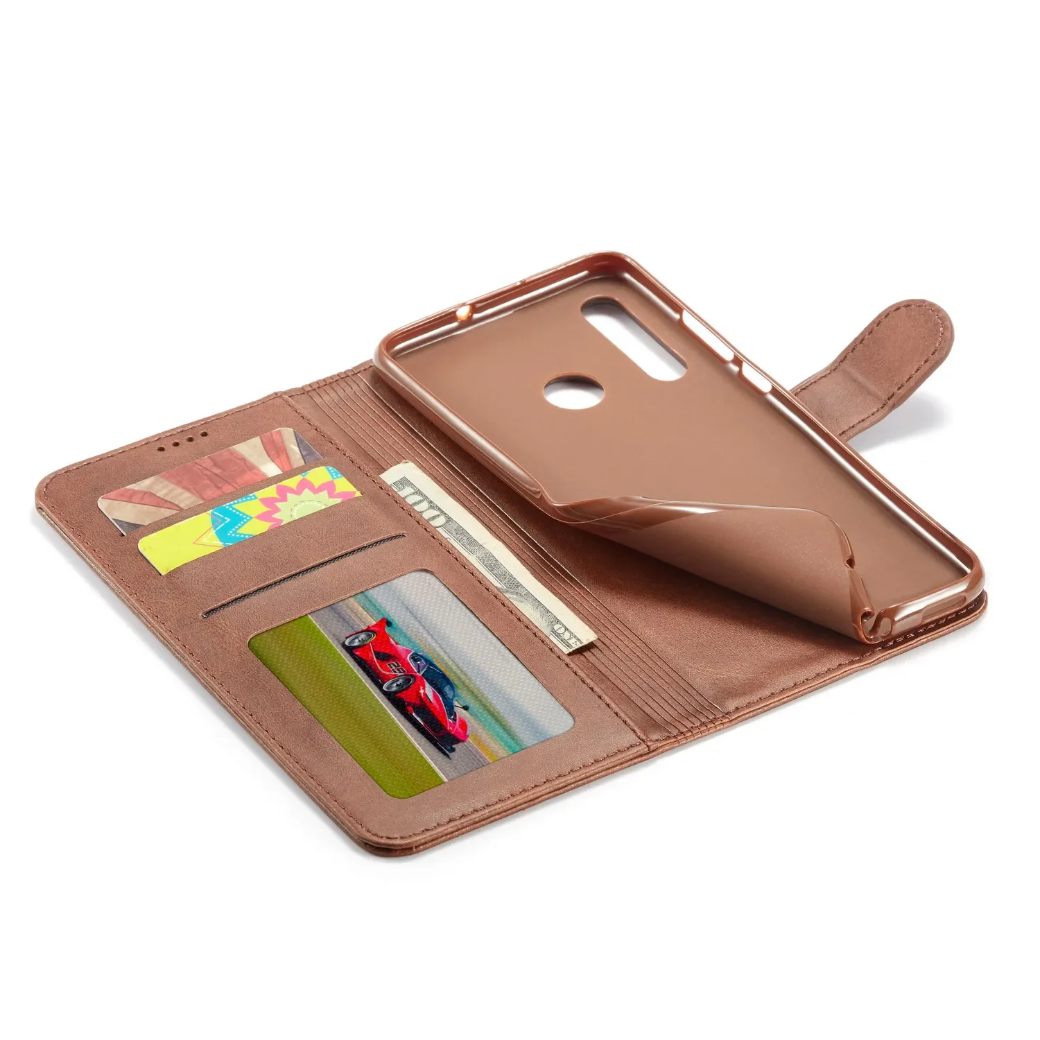 Luxurious Leather Wallet Flip Cover for Smartphones - Premium Protection and Style