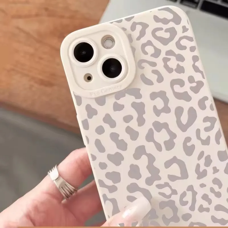 Stylish Gray Leopard Print Shockproof Phone Case