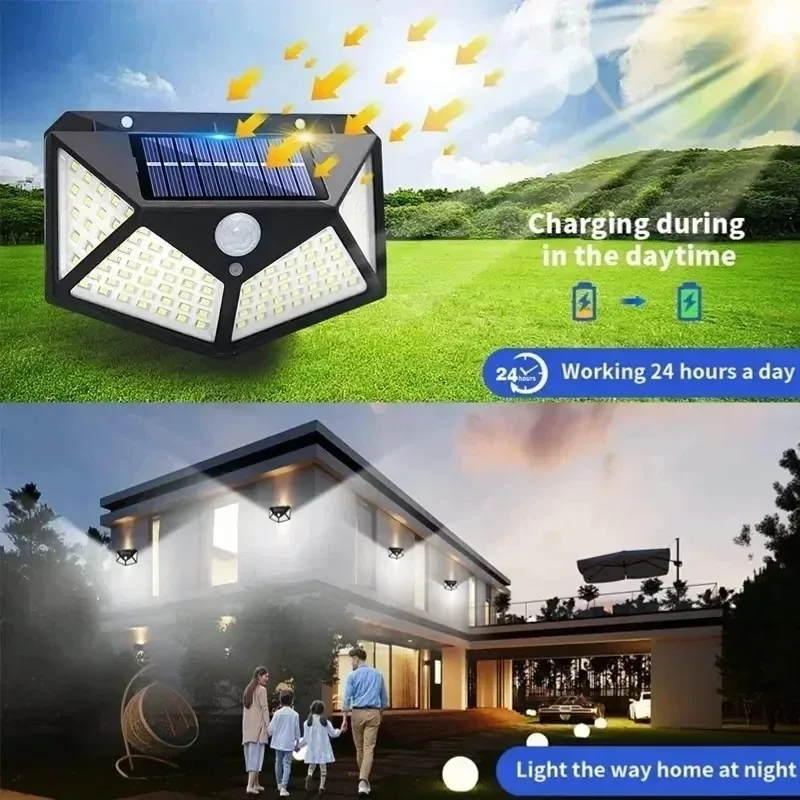 Eco-Friendly Solar Motion Sensor LED Wall Light – Waterproof Outdoor Security and Decorative Lamp