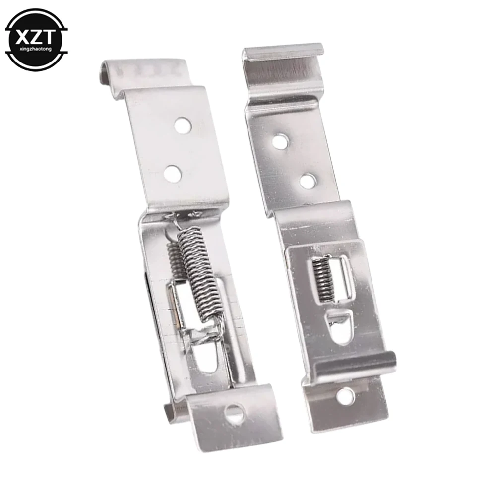 2 PCS Rectangular Car License Plate Spring Loaded Stainless Steel Bracket Cars Frame Holder Clamps Trailer Number Plate Clips license plate bracket license plate frame license plate holder