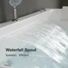 59'' Modern Acrylic Alcove Whirlpool Bathtub, Rectangular Water Massage Bathtub LED Soaking Tub with Bathtub Filler Faucet 3