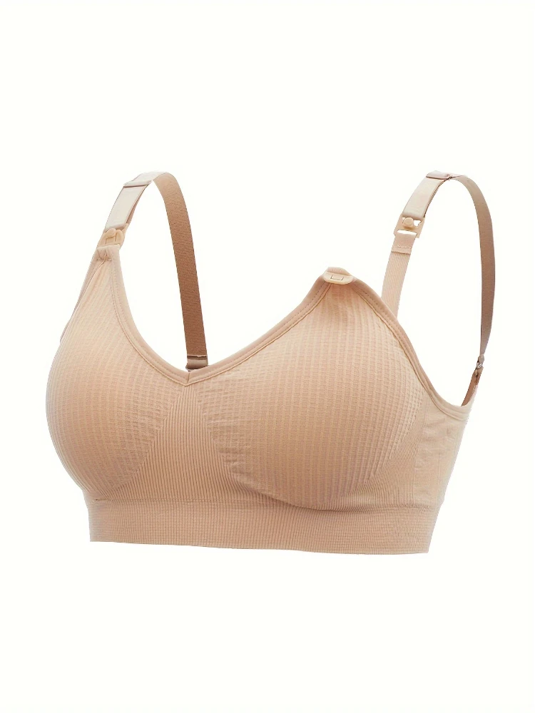 3PCS No Steel Ring with Sports Pad Bra Breastfeeding Non-sagging Vest-style Pregnant Women's Clothing Underwear Front Buckle 5