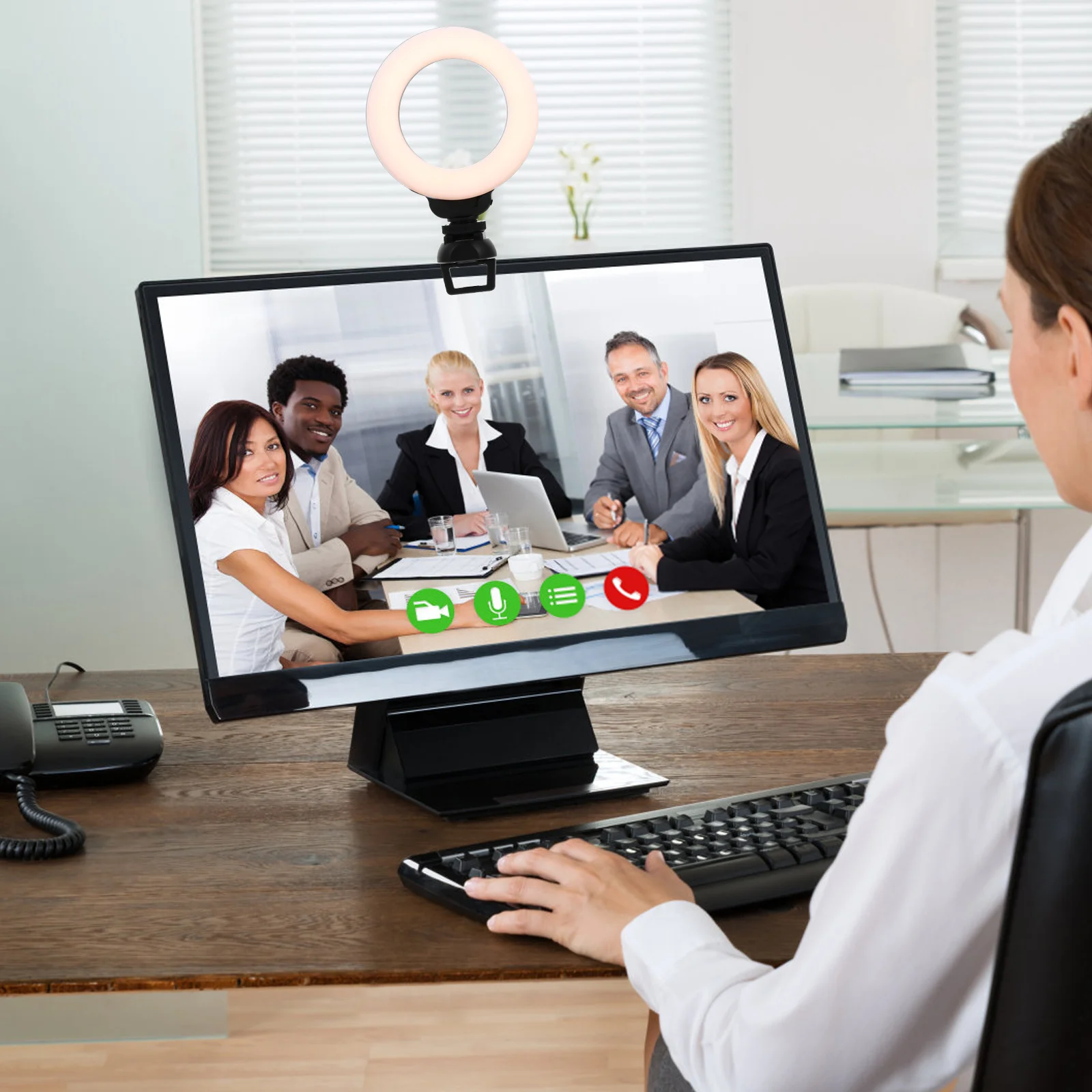 4 Inch Led Ring Light For Video Conference Remote Work Live Streaming Photography Clip-On Webcam Lighting Broadcasting