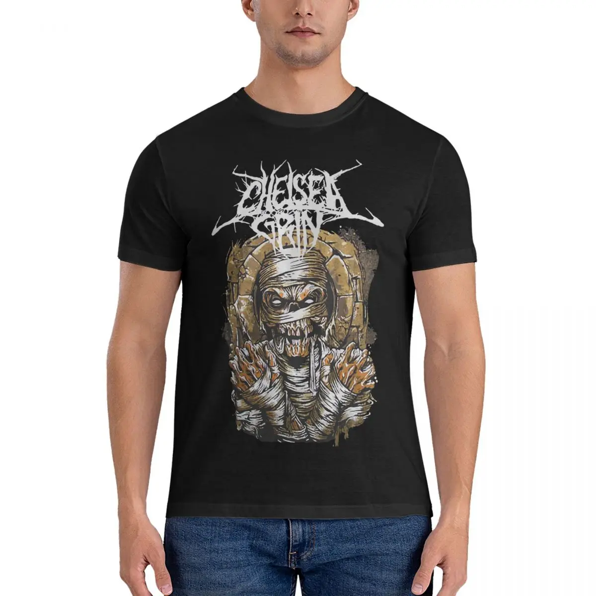 T-Shirt Da Uomo Mummy Rock Leisure Pure Cotton Tees Manica Corta Chelsea Grin T-Shirt Girocollo Abbigliamento Idea Regalo
