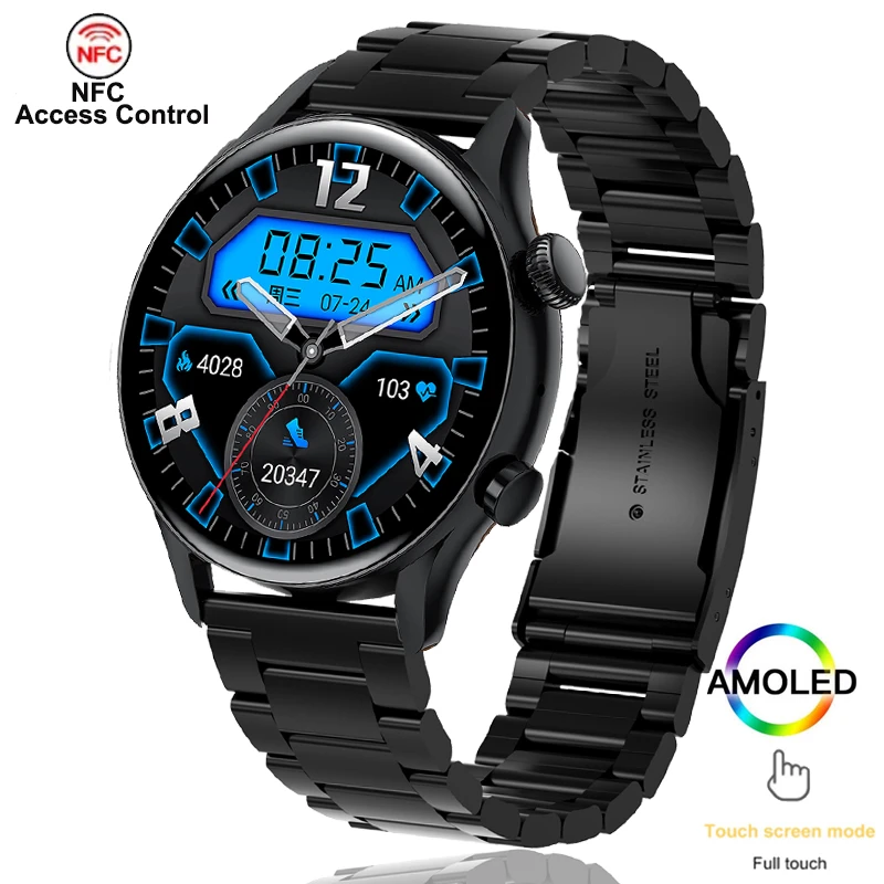2022 New 390*390 Screen Smart Watch Women Always Display The Time Bluetooth Call Smartwatch Mens Music Player For Android iOS