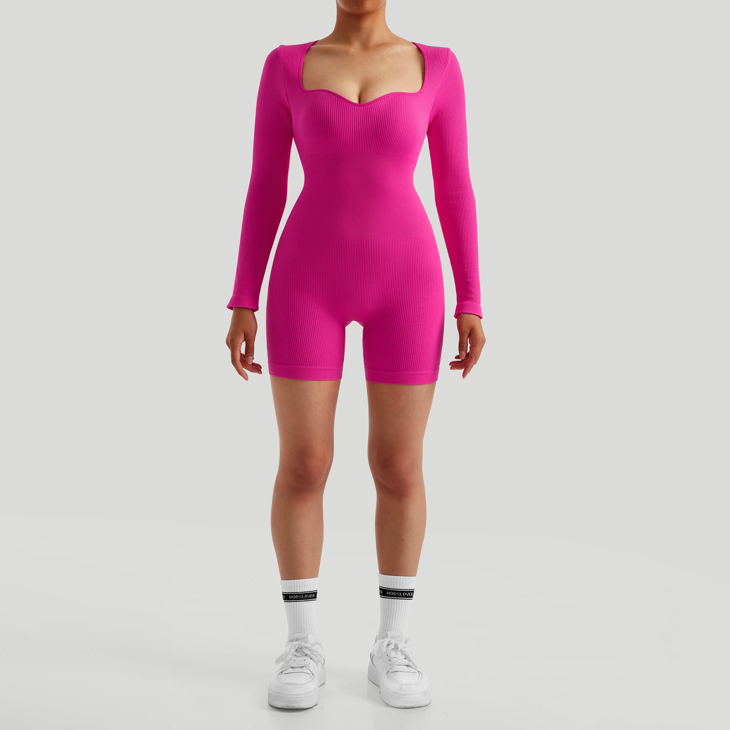 Damen-Bodysuits, Yoga-Shorts, Langarm-Jumpsuits, Einteiler-Overalls, Sommer-Fitness-Jumpsuit für das Fitnessstudio, Rompers für Damen – Detail 8