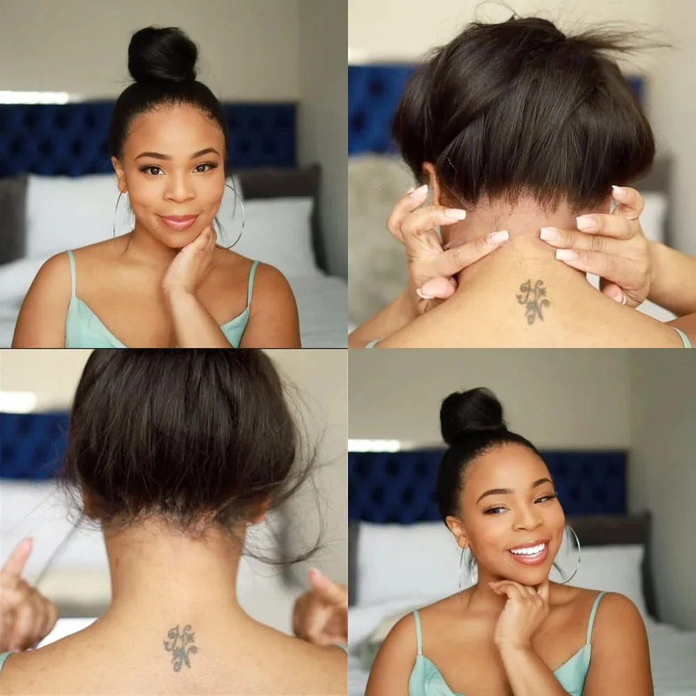 Real Full Lace Wig Straight Human Hair Wigs Black Women Natural Brazilian HD Transparent Lace Frontal Wig Pre Plucked Remy
