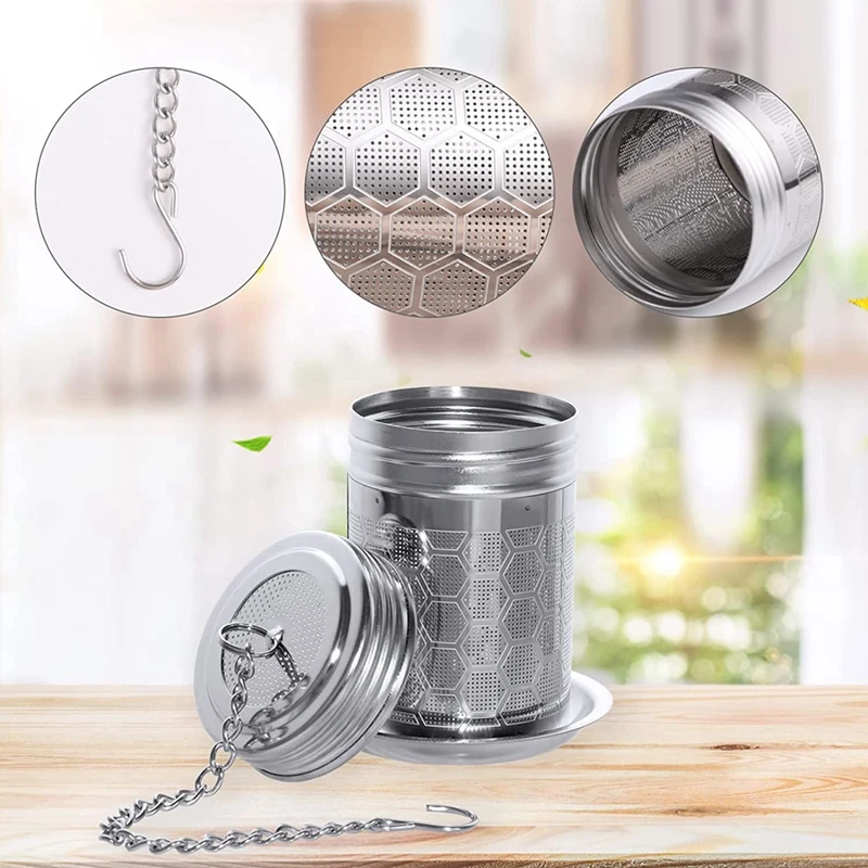 House Again 2 Pack Tea Infuser, Extra Fine Mesh Tea Infusers for Loose Tea,  18/8 Stainless Steel Tea Strainer with Extended Chain Hook, Tea Steeper
