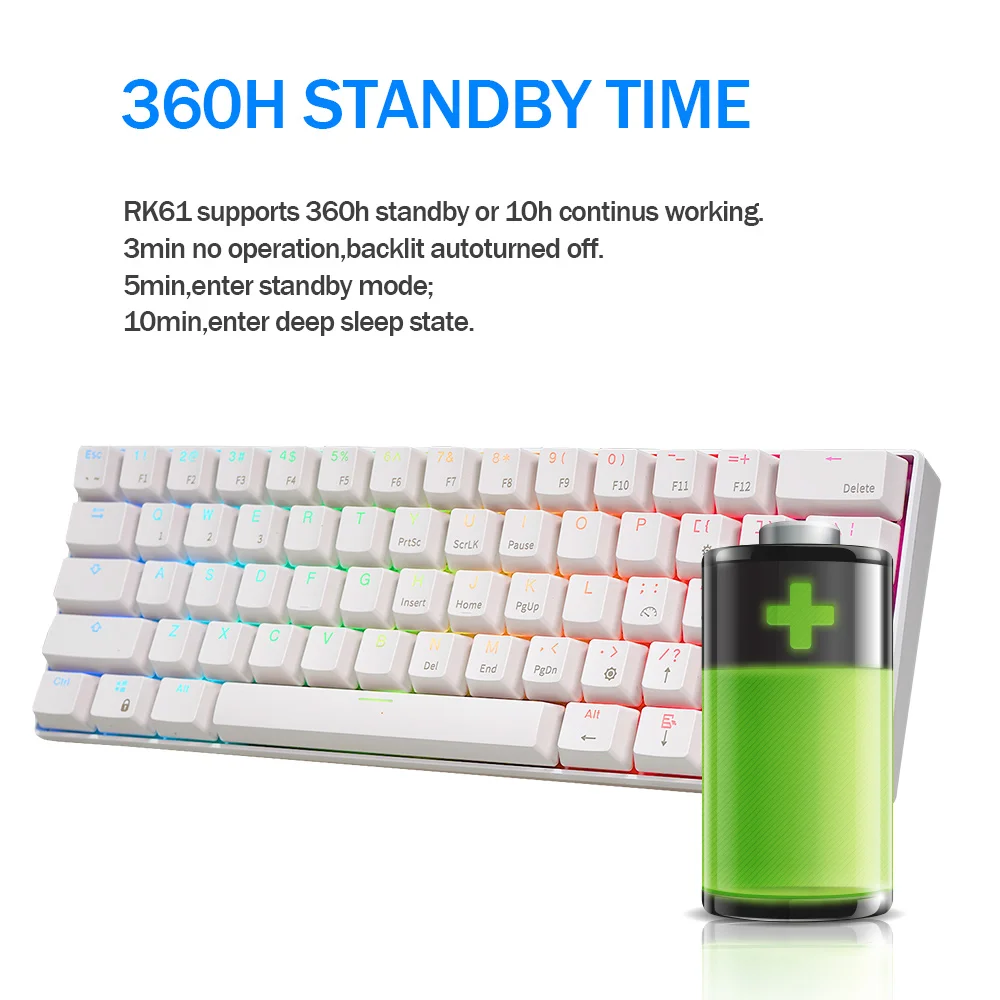royal kludge teclado mecânico sem fio bluetooth rgb retroiluminado teclas teclado de gamer