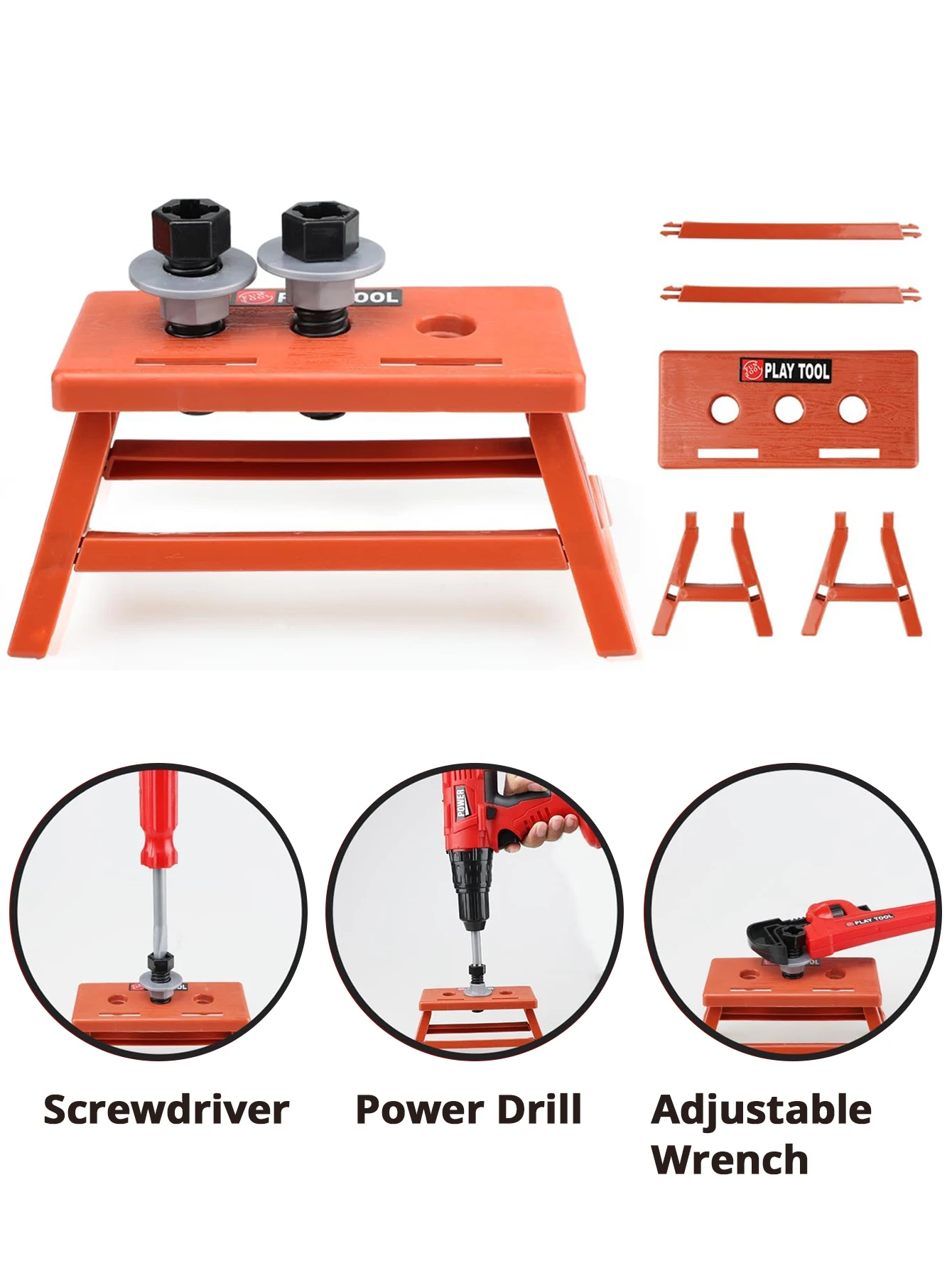 Kids Tool Set Pretend Play Construction Toys With Toolbox Kids Tools With Electronic Toys Drill Bits Construction Accessories 4