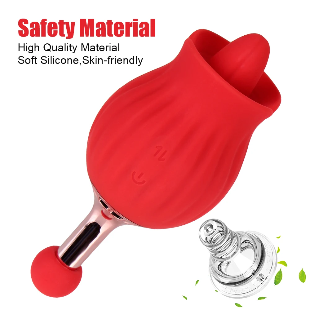 Rose Shape Tongue Licking Vibrator for Women