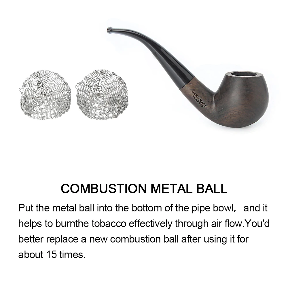 Tobacco Pipe Smoking Pipe Old Fox Black Sandalwood Tobacco Bent Apple Pipe Set Accessories 9MM Filter Solid Wood Dry Ebony Smoking Pip With 10 Tools Kits