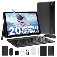 URAO Android 15 Tablet 10.1 Inch 20GB RAM 64GB ROM 5-core Dual Camera Tablets PC Set Keyboard/Case/Mouse/Stylus/Headphone