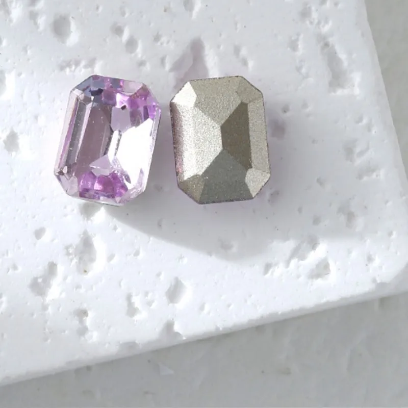 직사각형 DIY 뾰족한 바닥 크리스탈 3D 다이아몬드 스톤 장식 반짝이 매니큐어 쥬얼리 액세서리, K9, 100 개, 6x8mm