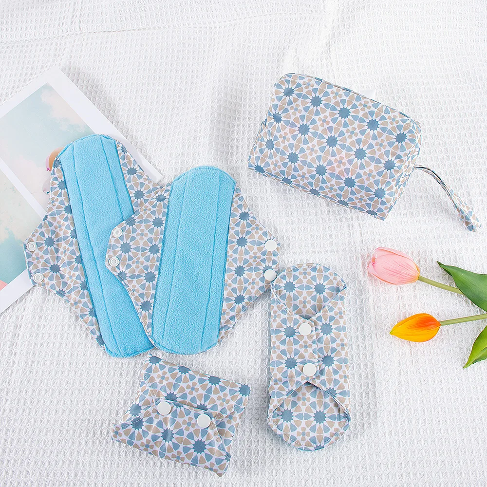BIAI Hot Polar Fleece Sanitary Pads Set Washable Menstrual Pads Reusable Nursing Pad Ladies Bratehable Cloth Menstruation Gift Sanitary Pads