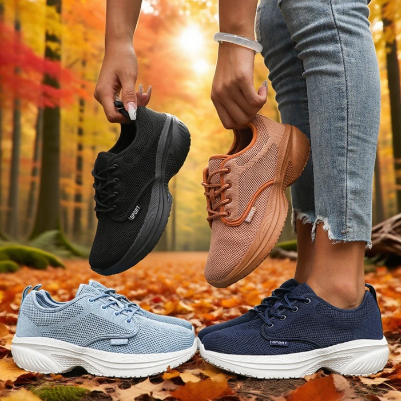 Woen's Platform Wide Toe Shoes Big Toe Friendly Workout Footwear SustainableMemory Foam Insole Sneakers Breathable Travel Shoes