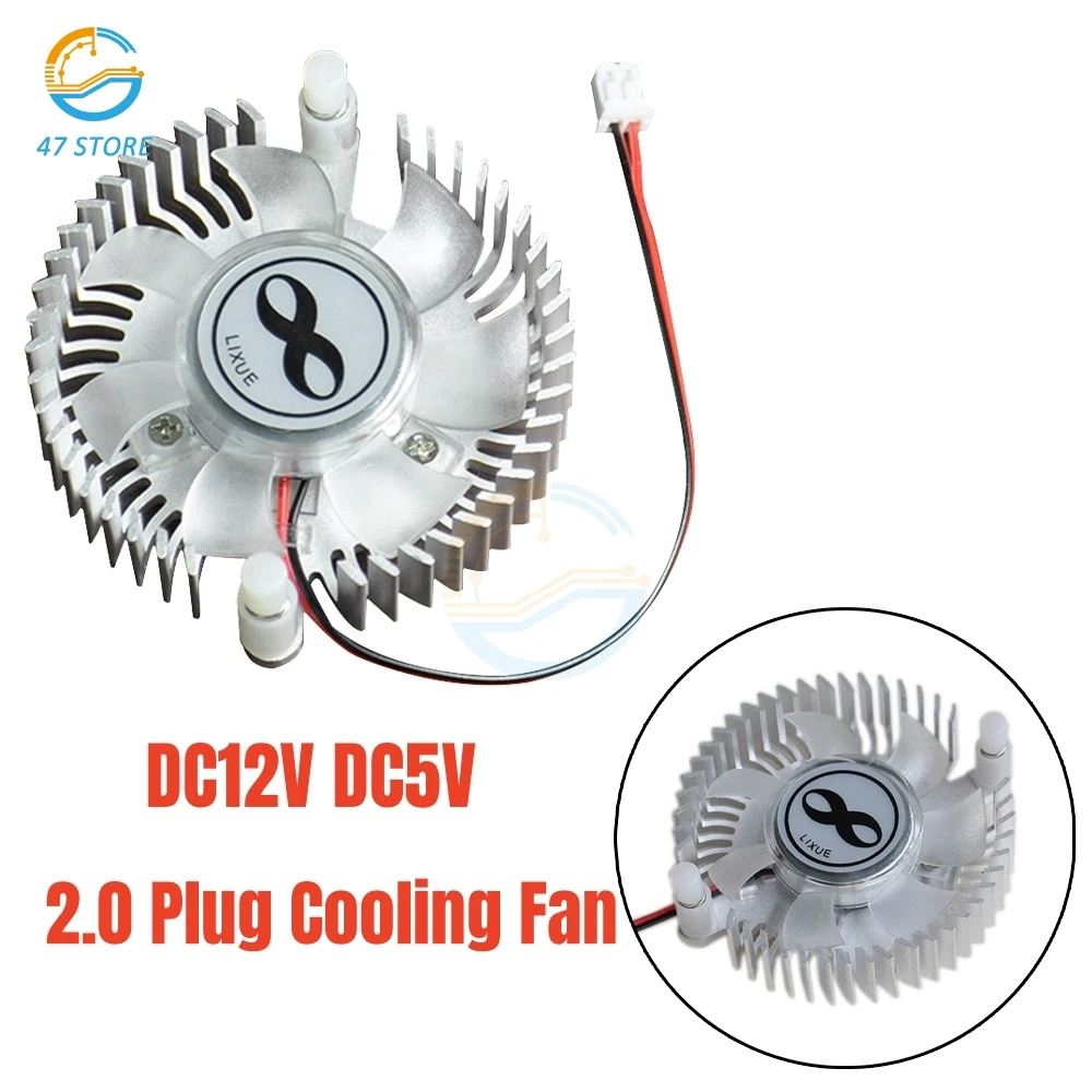 

Алюминиевый теплоотвод DC5V DC12V 55 мм, комбинированный радиатор, круглый кулер, бесшумный вентилятор, Охлаждающий радиатор, разъем 2,0