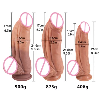 Silicone Realistic Dildo with Dual Density,Anal Dildo Huge Suction Cup Dildo,Anal Toy Plugs Large Thick Dildo Sex Toys for Her 2