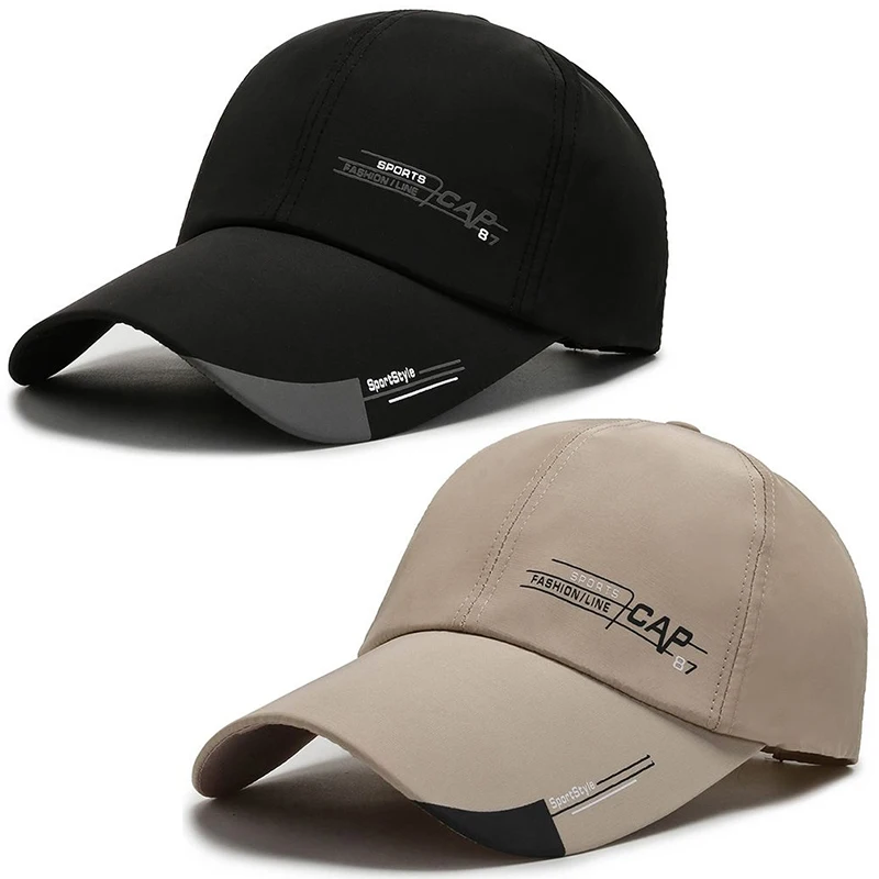 2 pçs/set boné de beisebol masculino ao ar livre simples carta jacquard duckbill boné esportes de rua proteção solar boné de beisebol para unisex