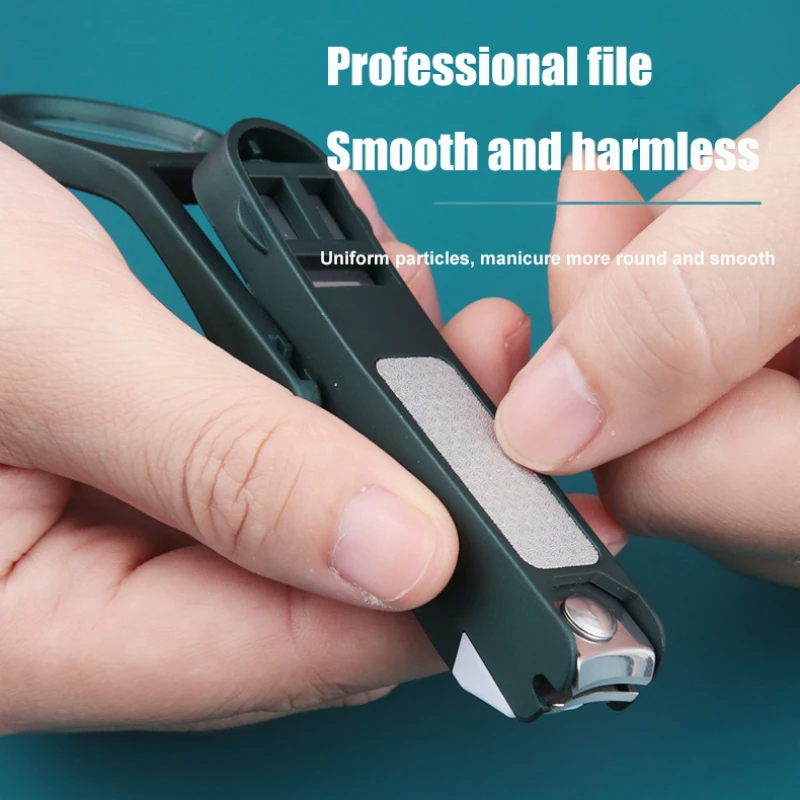 Nail Clipper with Magnifying Glass for Elderly Anti-splash