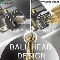 2uul SC98 Tin Dragging Needle Gold Plated FPC Connector Reballing Solder with 3 Bars Ultralight Carbon Fiber Holder Set 6