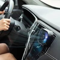 Nouveau mini ventilateur USB pour voiture, 3 vitesses réglables, fixation sur grille d'aération avec lumière colorée, ventilateur de refroidissement automatique, accessoires auto 6
