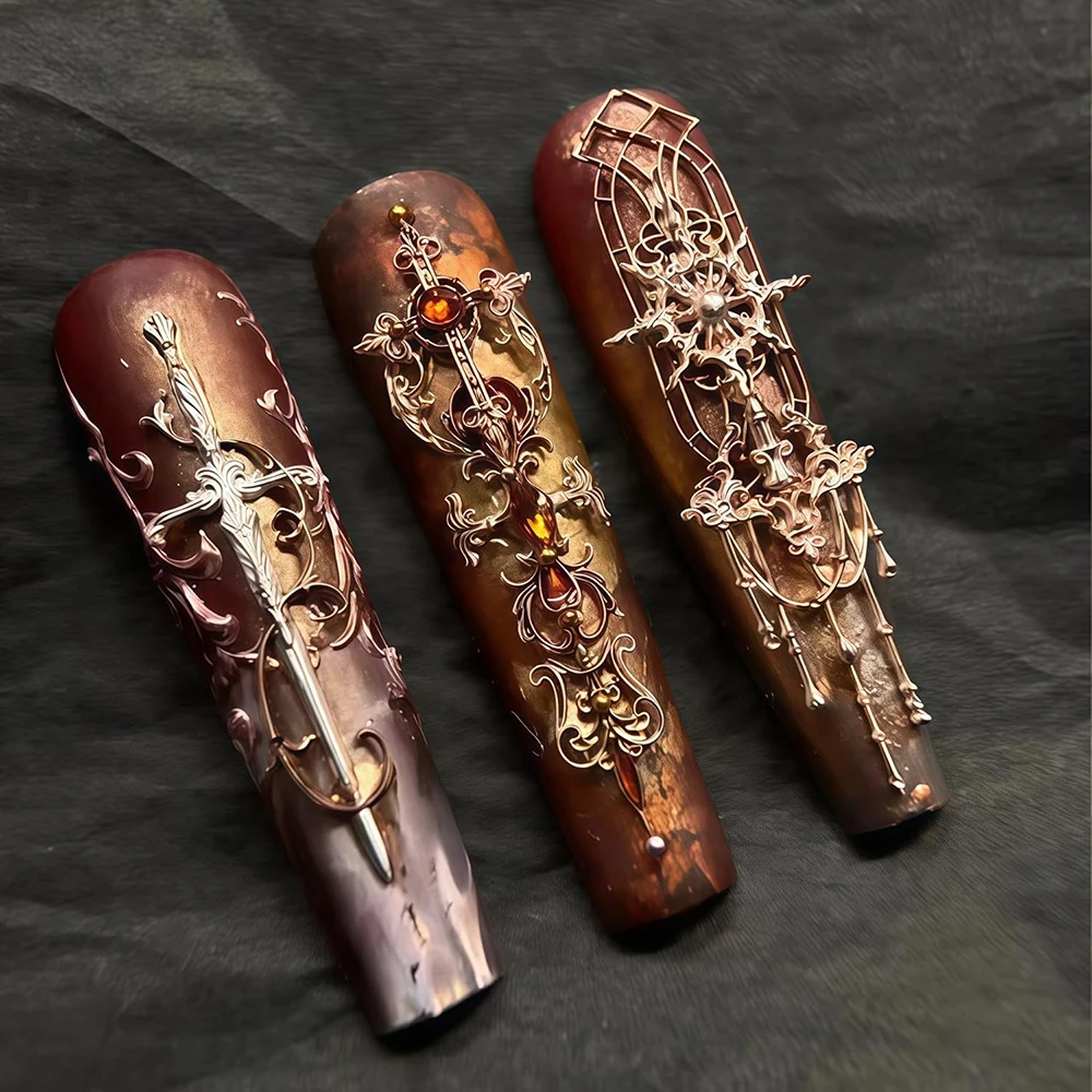 3D 바로크 패턴 젤 네일 아트 몰드 나비 달 레진 검 몰드 매니큐어 액세서리 용품 화살 실리콘 몰드