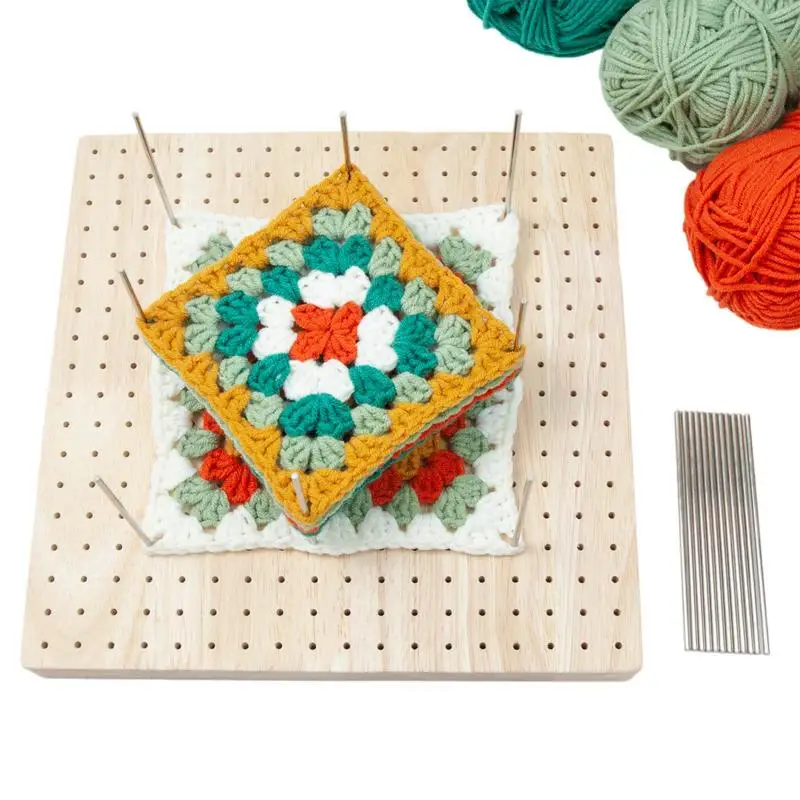 

Wooden Blocking Board Granny Square Crochet Board Crafting With 324 Small Holes For Setting Sewing Knitting Artworks For Friends