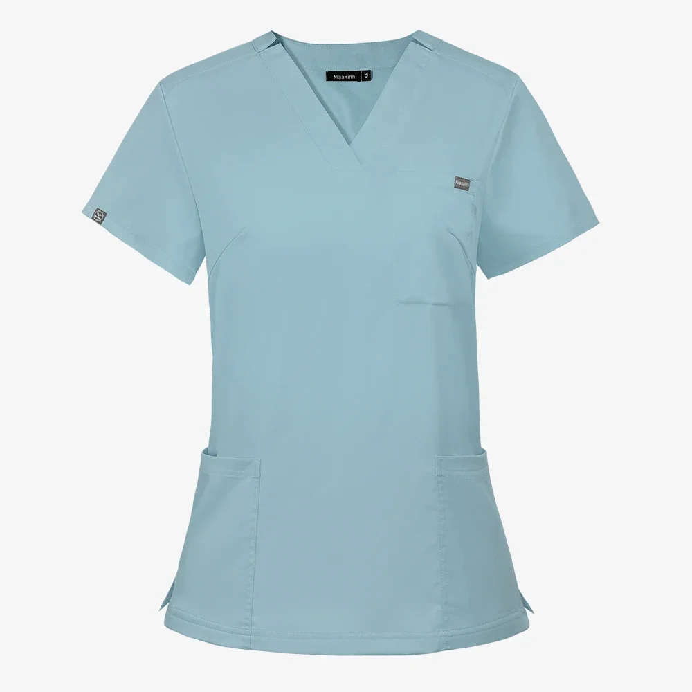 Medical Uniform Lab Clothes Women Mens Scrubs Tops Nurse Nursing Uniform Vet Costume Spa Workwear Hospital Surgery Work Shirts images - 6