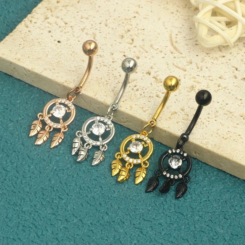 Stainless Steel Women Belly Button Ring Stud Leaf Navel Piercing Sexy Bunny Belly Dangle Piercing Ombligo Body Jewelry dangle pi