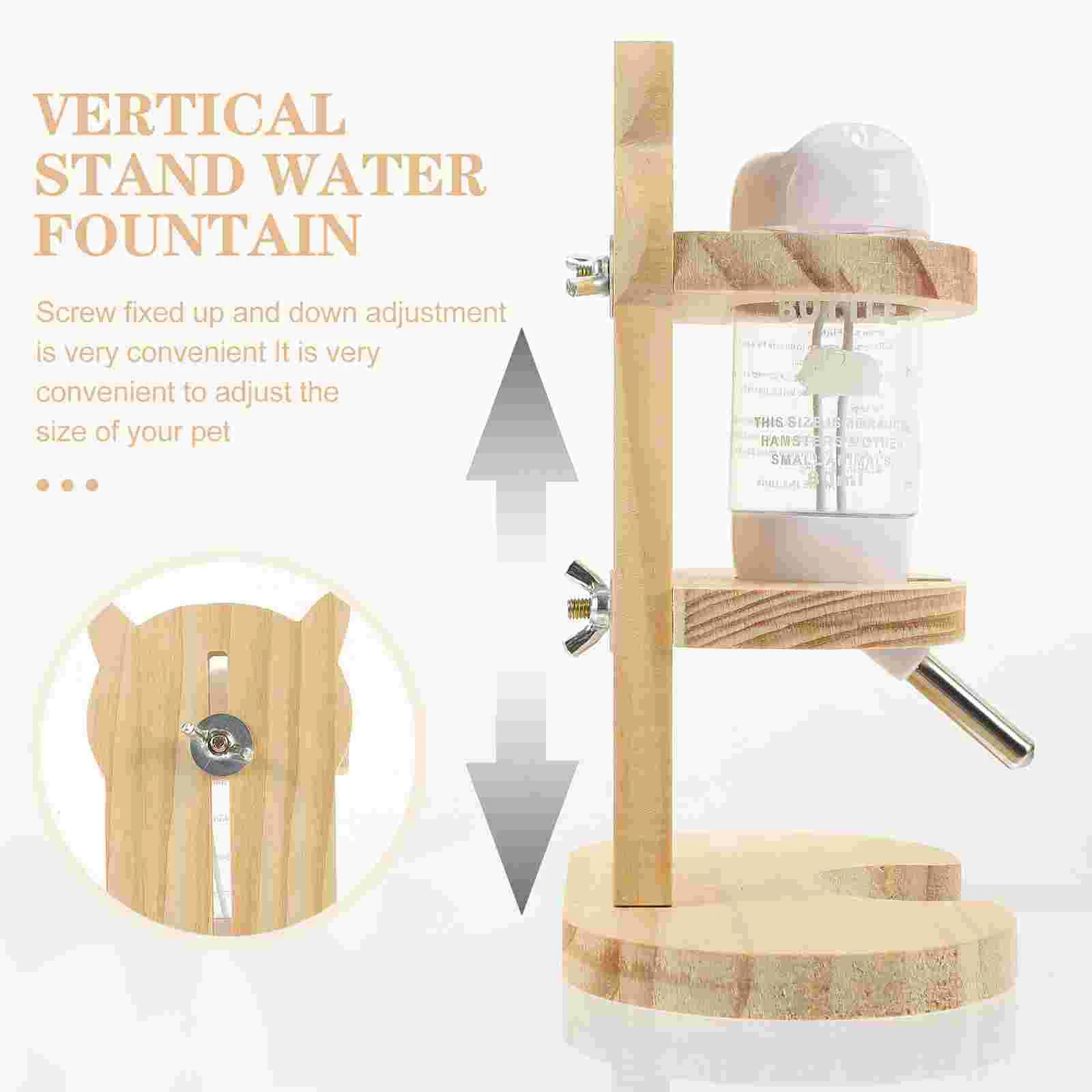 Leakage Proof Hamster Water Bottle With Stand Natural Wood Pet Drinking Bottle Cage Dispenser Small Animals Feeding Supplies hamster water feeder small animal water bottle pet drinking bottle