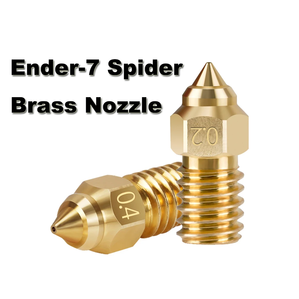 

2pcs Ender-7 Nozzle Copper Spider Nozzles High Speed M6 Thread Brass Nozzles For Ender 7 Spider 3D Printer Parts