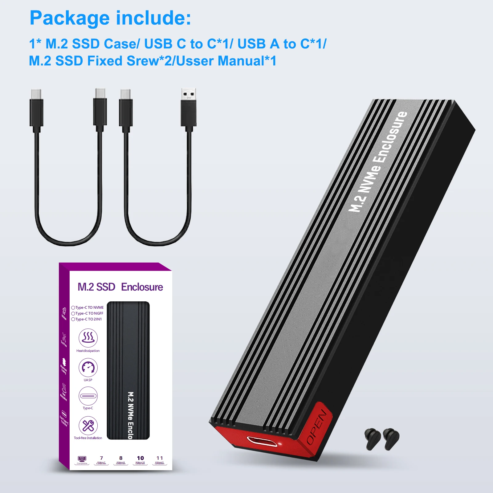 Amazon.co.jp: WAVLINK USB C M.2 NVMe SSDエンクロージャ USB