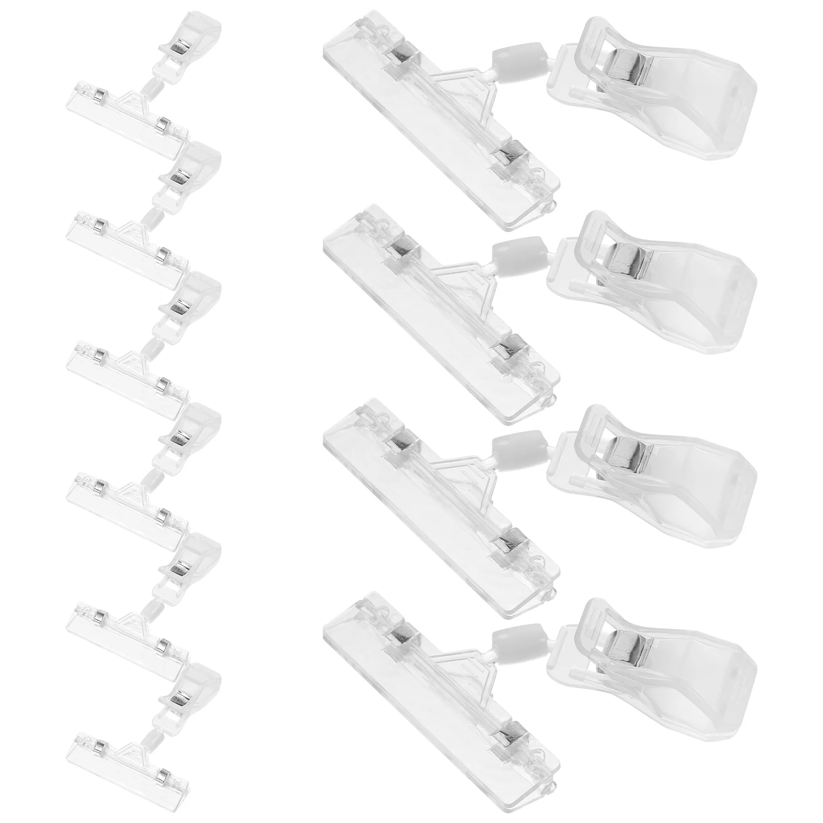 

10 Pcs Plastic Clips Universal Advertising Folder Practical Sign Signage Clear Multi-use Price Swivel Holders Multi-function