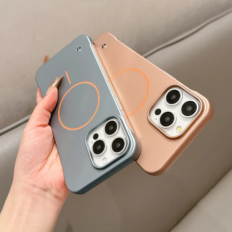 Frameless Magnetic Phone Case with Heat Dissipation & Wireless Charging Compatibility