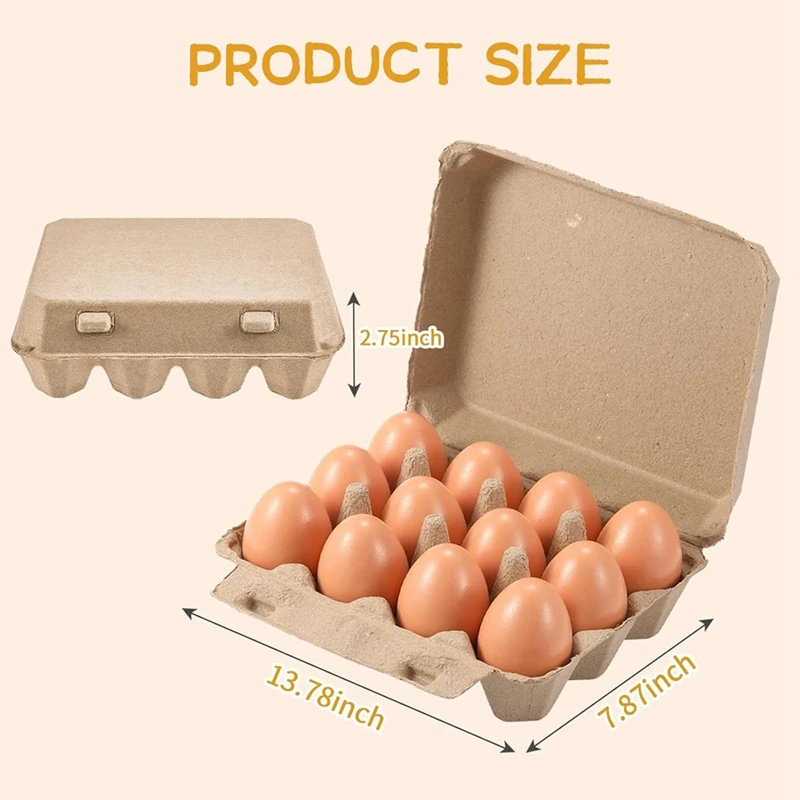 20 Pack Egg Cartons, Paper Pulp Square Egg Cartons Eggs, Egg Cartons Container Empty Egg Tray Pulp Egg Holder 2