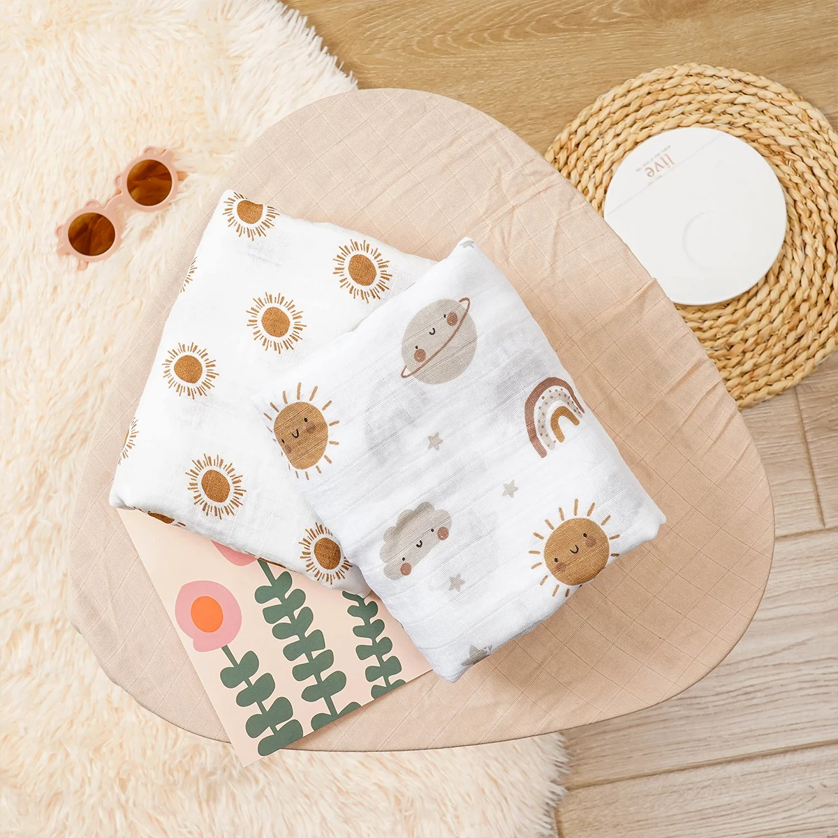 

Kangobaby #My Soft Life# 2pcs Pack New Bamboo Cotton Baby Muslin Swaddle Blanket Breahtable Newborn Wrap Infant Bath Towel