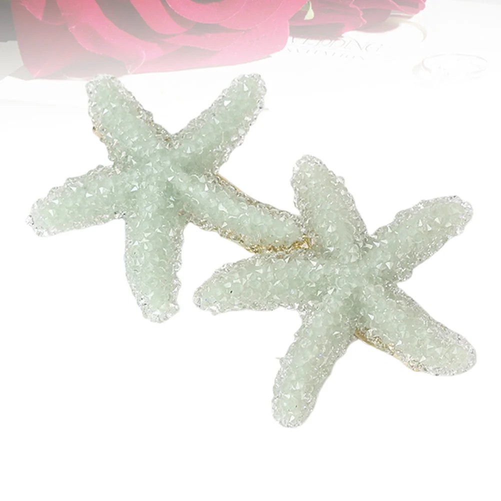 

Glitter Sea Star Hairpins Bill Hair Clip Candy Color Barrettes Hair Jewelry for Women Girls (Light Green)