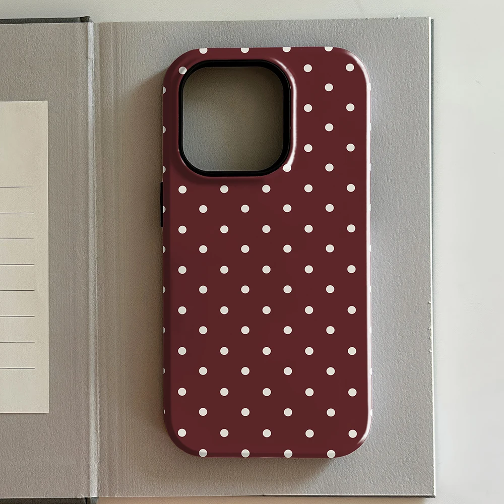 รูปสินค้า เคส iPhone ลายจุดสีขาว ใส่ได้หลายรุ่น