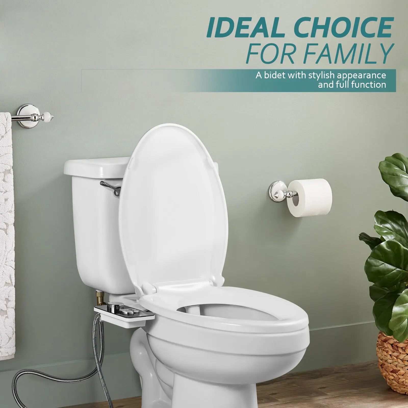 SAMODRA Bidet Attachment, Non-Electric Cold Water Bidet Toilet Seat Attachment with Pressure Controls, Retractable Self-Cleaning 6
