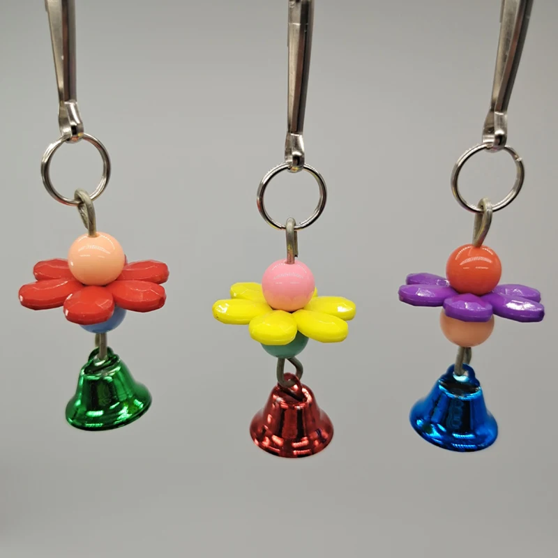 LUOZZY Papageien-Kauspielzeug Mit Glocke – Hänge-Spielzeug Für Vogelkäfig, Bunt, Zufällige Farbe