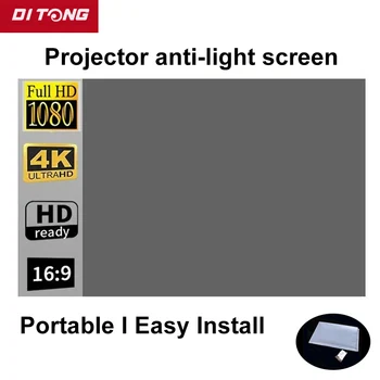 DITONG Portable Projector Screen Simple Curtain Anti-Light 72/100 Inches Projection Screens for Home Outdoor Office Projector