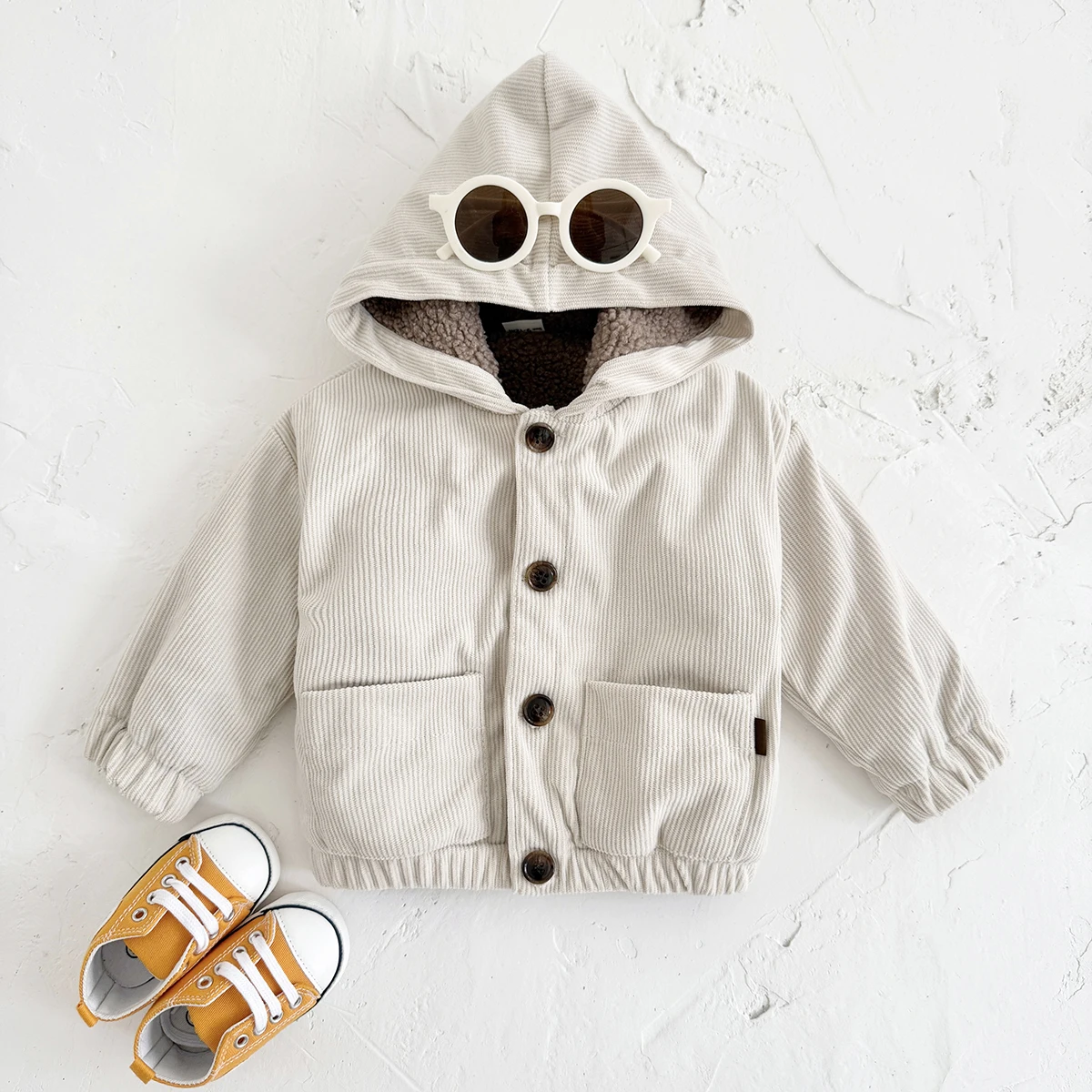 Winter Warm Hooded Cotton Jacket Outwear Newborn Baby Boys Girls 0-3 Years Casual Wear Fashion Coat Long Sleeves Toddler Tops