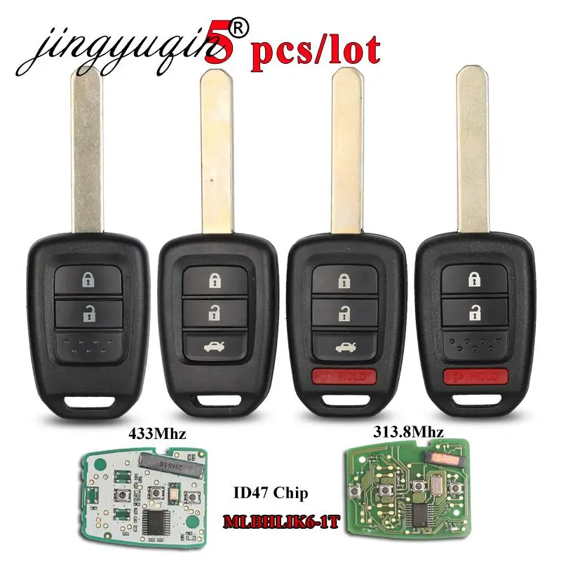Jingyuqin-5pcs-313-8-433Mhz-ID47-portachiavi-per-auto-portachiavi-a-distanza-per-Honda-2013-2015.jpg Keyforkess 5pcs 313.8/433Mhz ID47 portachiavi per auto portachiavi a distanza per Honda 2013-2015 CRV 2013-2017 Accord Civic Fit MLBHLIK6-1TA ID47 - Jingyuqin 5pcs 313 8 433Mhz ID47 portachiavi per auto portachiavi a distanza per Honda 2013 2015