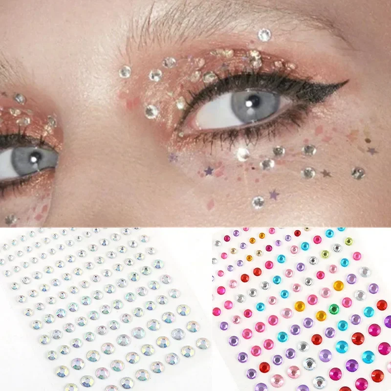 1pc Glitter Diamond Makeup Eyeliner Eyeshadow Face Rhinestone Sticker Jewelry Eyes Stage Party Makeup Crystal Tattoo Sticker 5