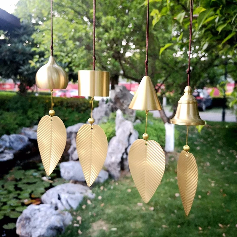 Outdoor Wind Chimes Copper Bells Copper Wind Chime Hanging Ornaments Japanese Wind Bell Garden Decor Chimes Outdoor Balcony Rain Chains Car Charm Decoration